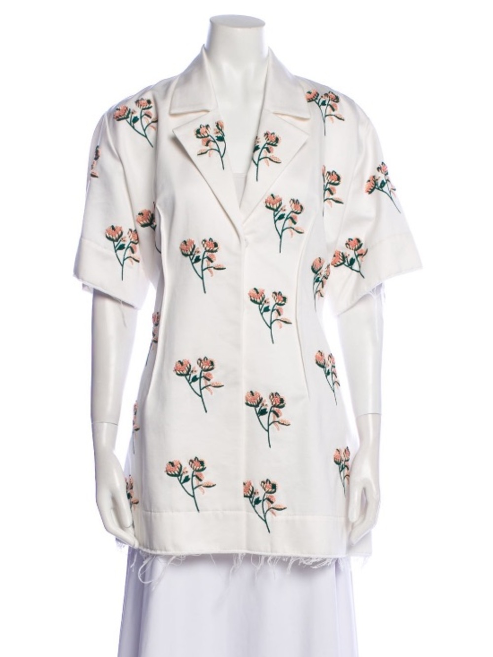 MARINA MOSCONE floral embroidered top